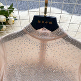 Sparkle & Shine: Women's Rhinestone Mesh Romper