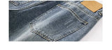 New Men's Ripped Jeans Baggy Straight Fashion Vintage Blue Denim Pants Personality Streetwear Hip Hop High Quality Male Trousers