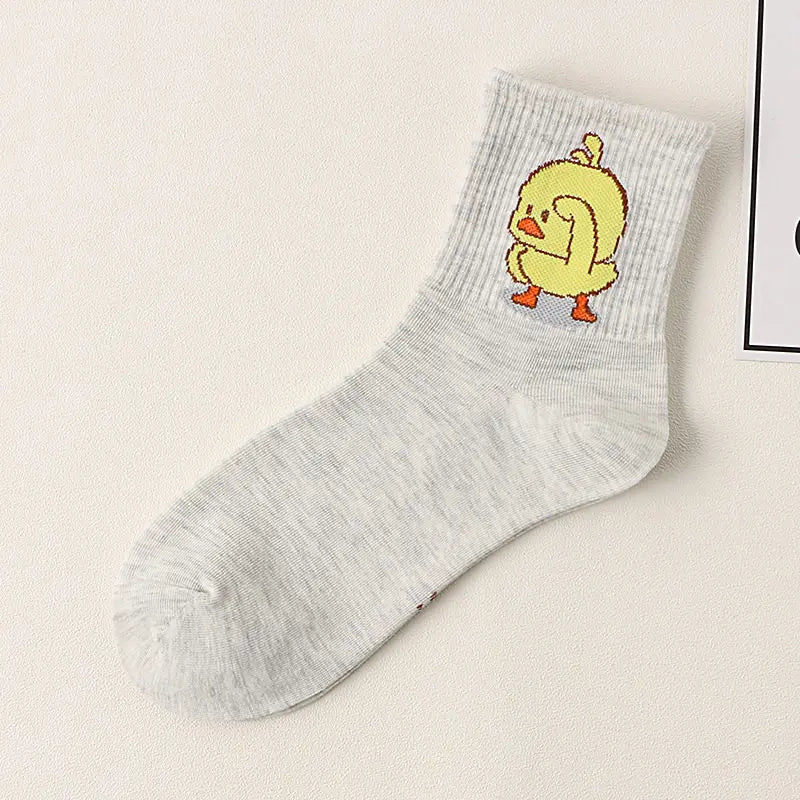 Dancing Duck Cartoon Art Socks