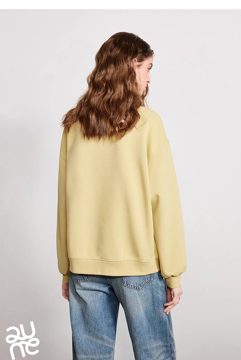 TOYOUTH Women's Relaxed Cotton-Blend Sweatshirt