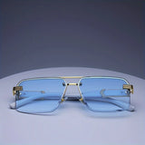 Rimless Rectangle Sunglasses – UV400 Unisex Shades