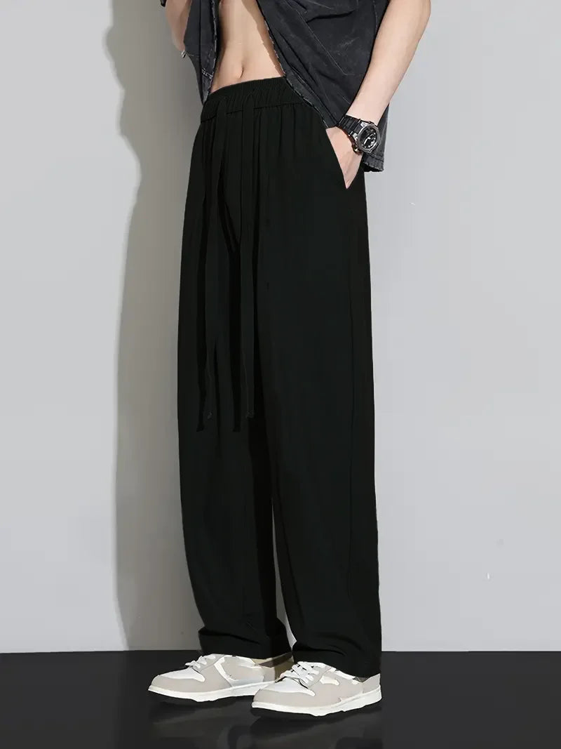 Men's Ice Silk Wide-Leg Pants – Effortless Summer Style