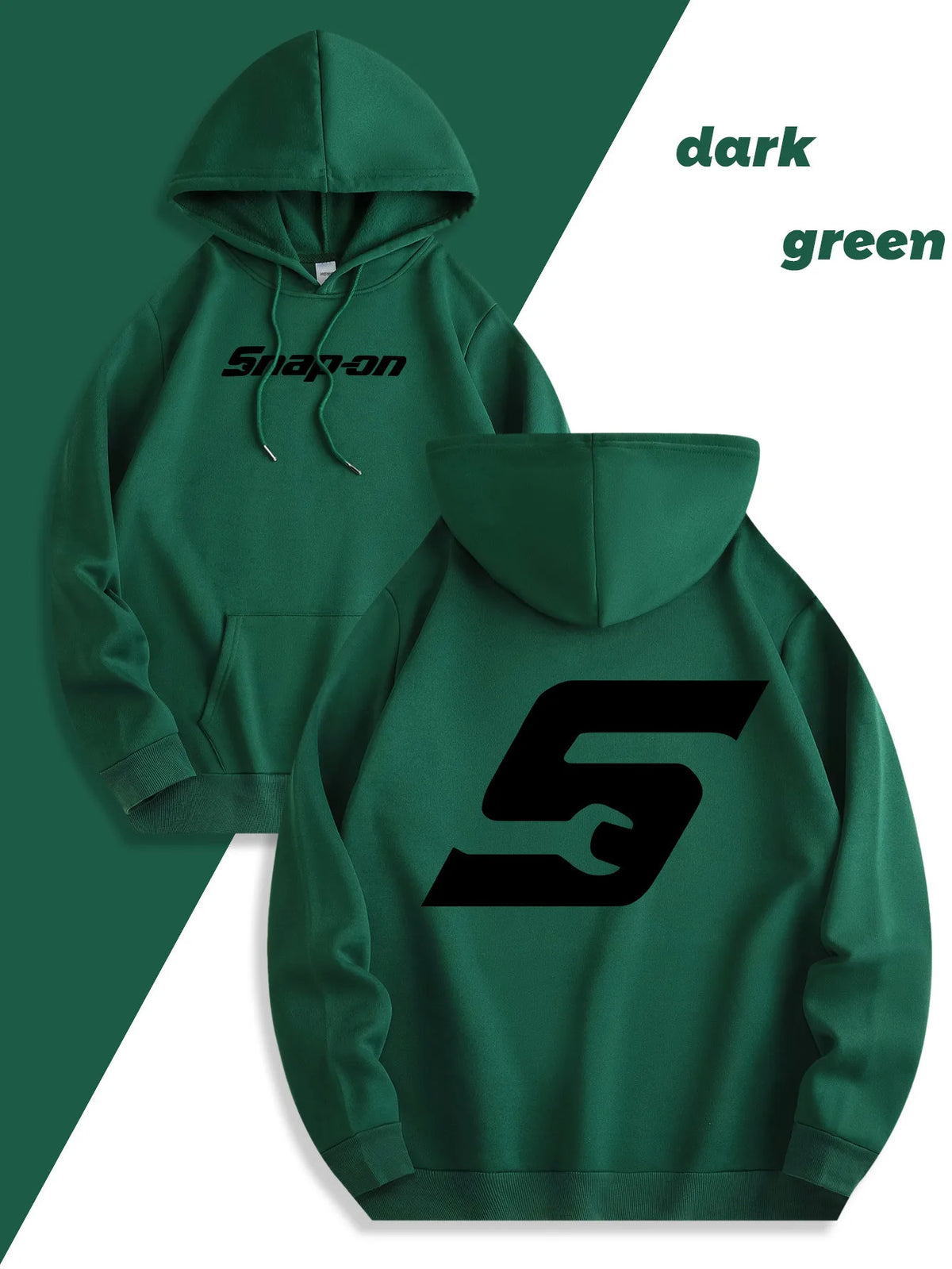 Red Snapon Hooded Sweatshirt Casual Long Sleeve Pullover100% Polyester Knit Fabric All-Season Warm Hoodie with Drawstring