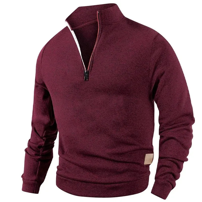 Animal Game Men's Half Zipper Sweatshirts Long Sleeve Solid Pullover Turtleneck Streetwear Warm Jacket Sport Coats Outerwear