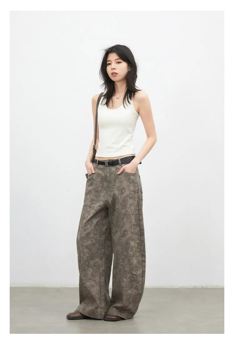 CHIC VEN New Women Jeans Loose Casual High Waist Wide Leg Denim Pants Paisley Female Trousers Spring Autumn 2026