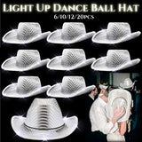 LED Light-Up Cowboy Hats – Glitter Party Pack