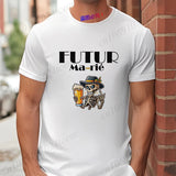 French Funny Single Farewell Bachelor Party T-shirt Wedding Beer Skeleton Tops Evg Team Married Tee Future Groom Man Squad Shirt