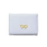 Fashion Wallets Girls Cute Bow Small Wallet Aesthetic Card Holder Classic Three Fold Purse For Women Student Simple Coin Pouch