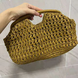 Fashion Straw Clip Shell Clutch Bag for Women Designer Paper Woven Handbags Casual vintage Handmade Summer Beach Bag 2026