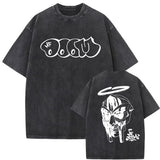 2025 Washed Vintage Rapper Mf Doom MM FOOD Graphic Print Tshirt Men Women Hip Hop Fashion T-shirts Male Casual