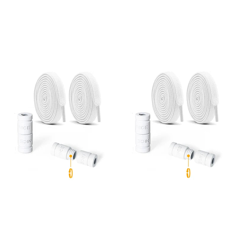 8mm Elastic No-Tie Shoelaces with Button Lock