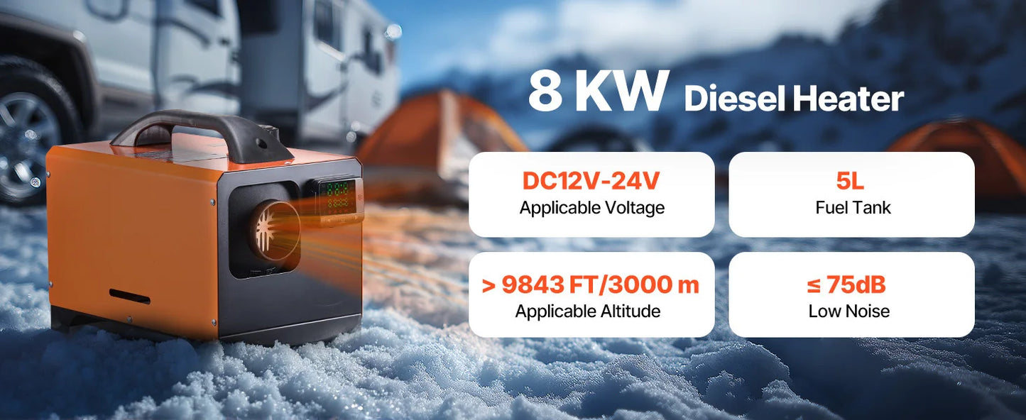 8KW Diesel Air Heater | DC 12V-24V | RV & Truck