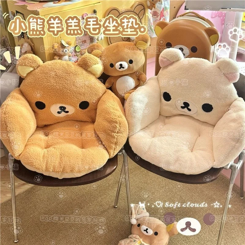 Rilakkuma Plush Bolster & Seat Cushion – Cozy Winter Warmth