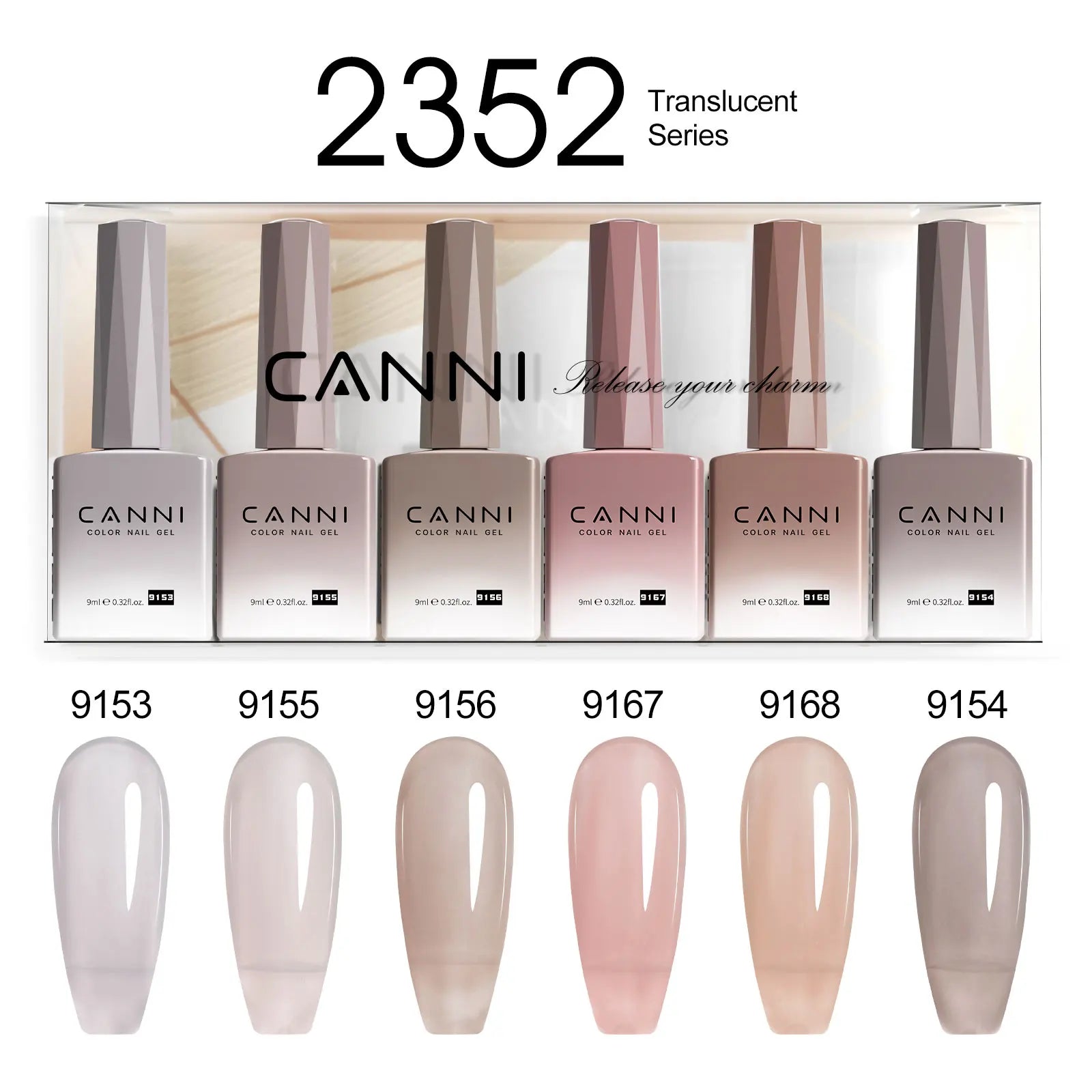 CANNI HEMA-Free Gel Polish Kit | Jelly, Nude & Rubber Base