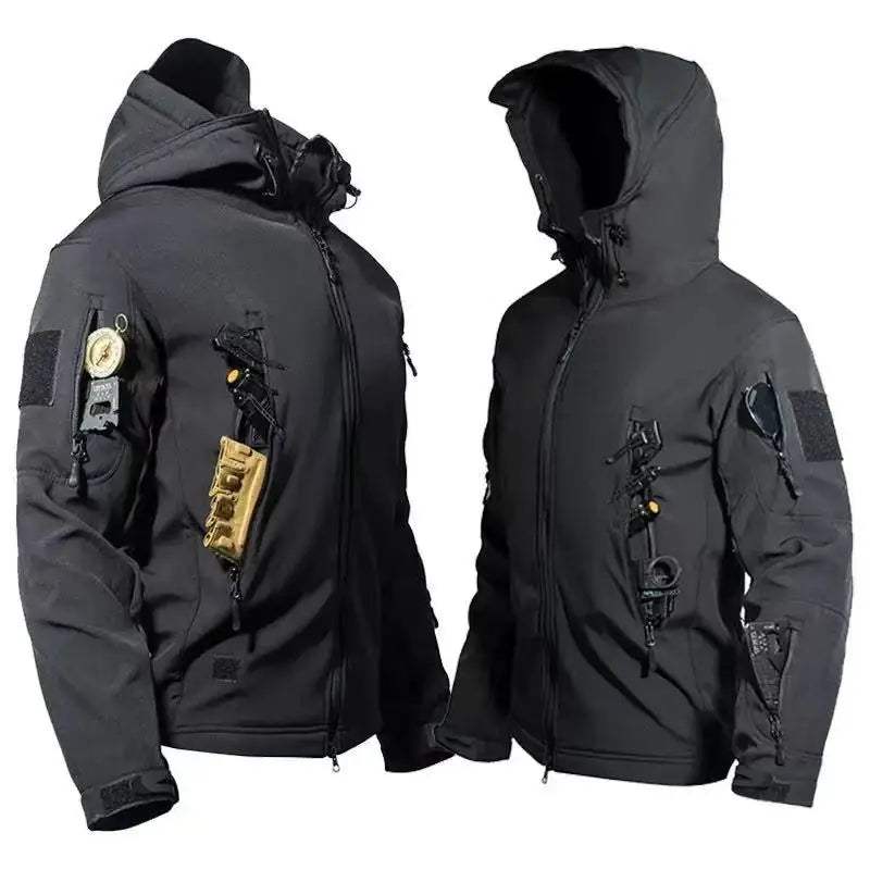 Men's Fleece Tactical Parka & Cargo Jacket Set