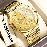 POEDAGAR 834 Men's Luxury Chronograph Watch | Stainless Steel