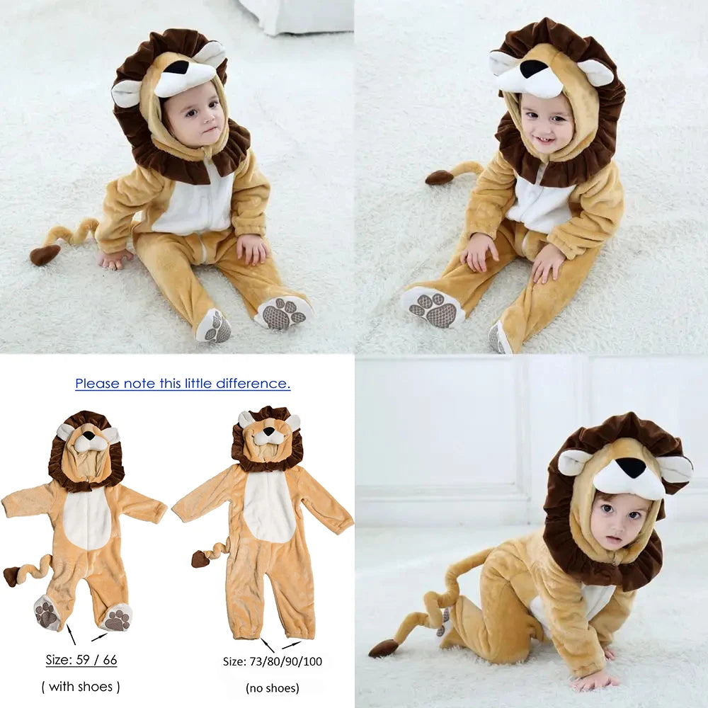 Umorden Baby & Toddler Animal Romper | Cozy Plush Cartoon Coverall