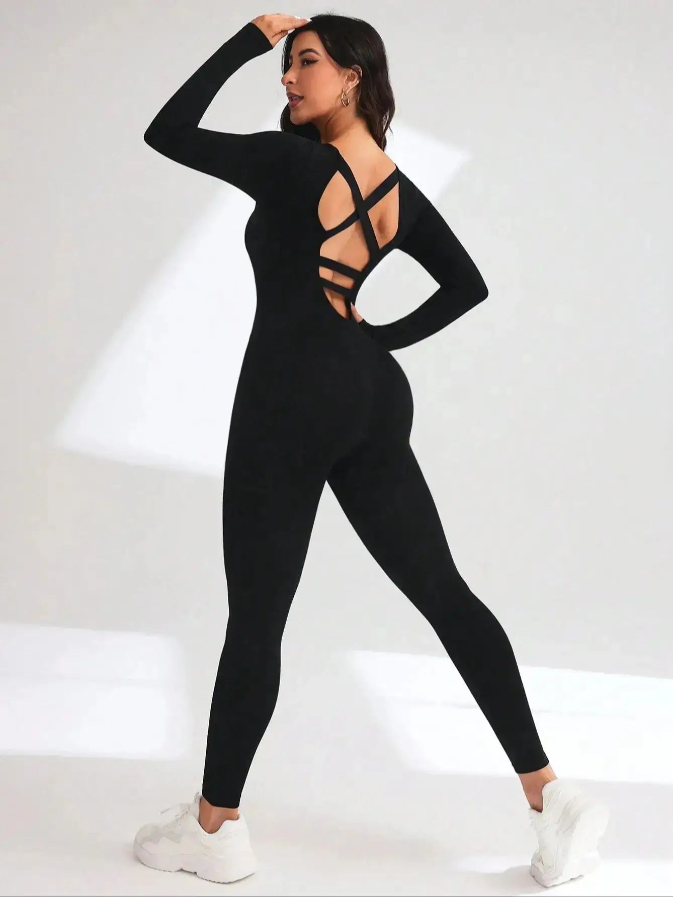 Seamless Long Sleeve Yoga Jumpsuit | Slim Fit Workout Bodysuit