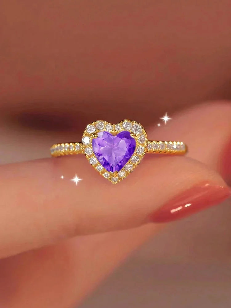 Sterling Silver Sparkling Heart Ring