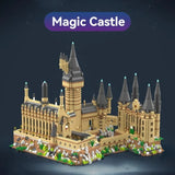 New Magic Castle Micro Building  Blocks Light Up Street View Architecture Creative MOC Model Kit  Kids Christmas Birthday Gifts
