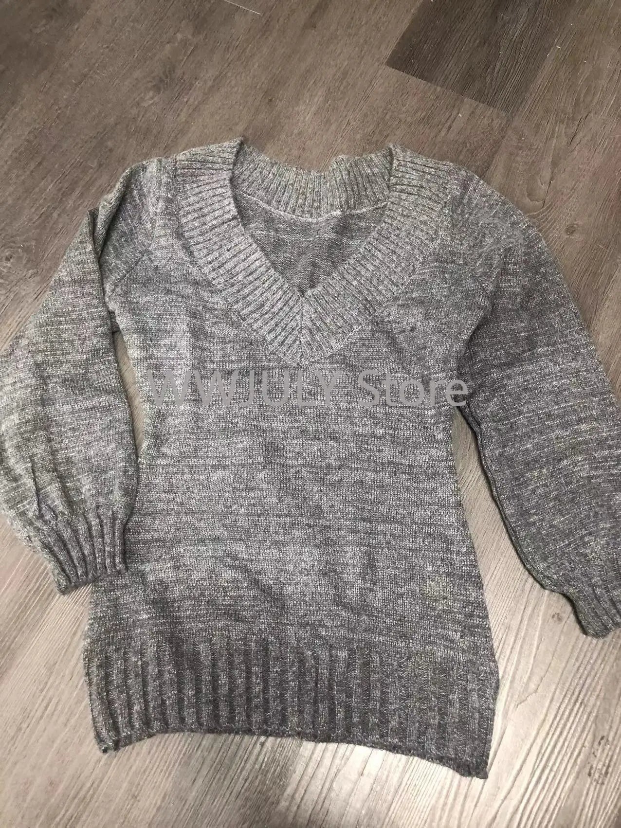 Autumn Winter Woman Gyaru Coquette V-neck French Vintage Sweater Long Sleeve Pullovers Knitwears 2000s Aesthetic Old Money Thick