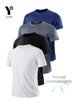 Round Neck T-Shirt 4-Color Black and White Gray Navy Ultra-Light Men's Quick-Drying Breathable Sweat-Absorbent Shirt Suitable for