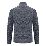 Men’s Fleece-Lined Stand Collar Cardigan