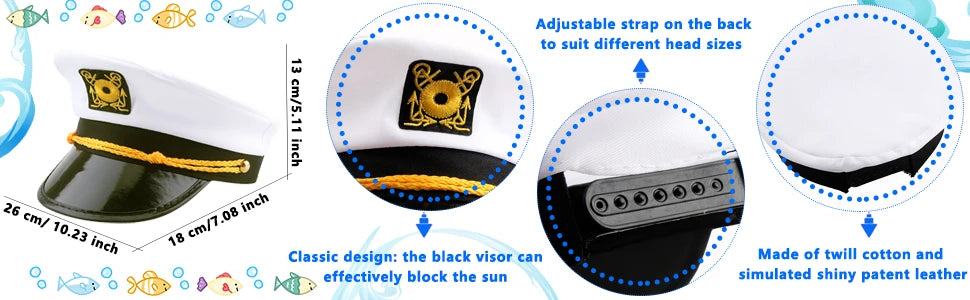 Captain Hats Bulk Pack – Nautical Party Caps