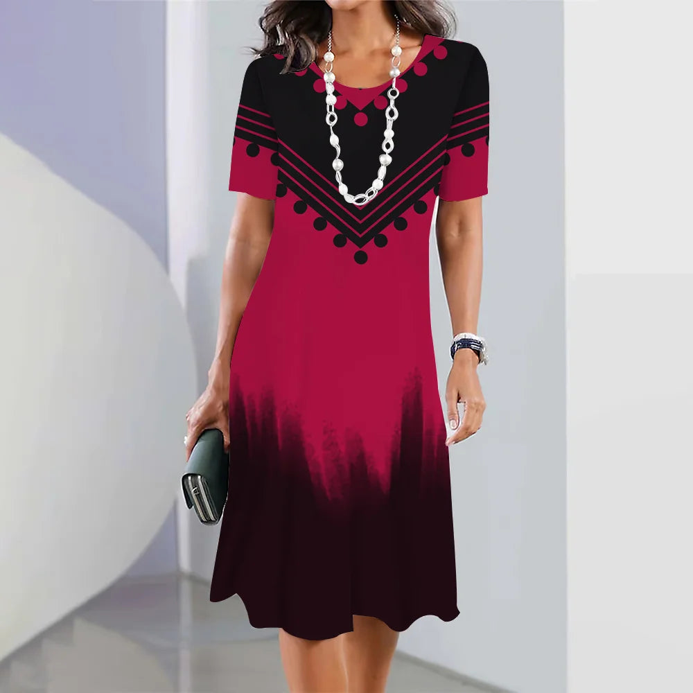 Women’s Striped Short-Sleeve Summer Dress