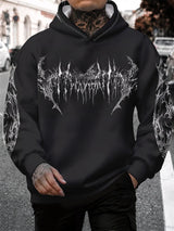 Men's Winter-Spring Hooded Sweatshirt with Skull Pattern for Casual Roller Skating Hip-Hop Streetwear