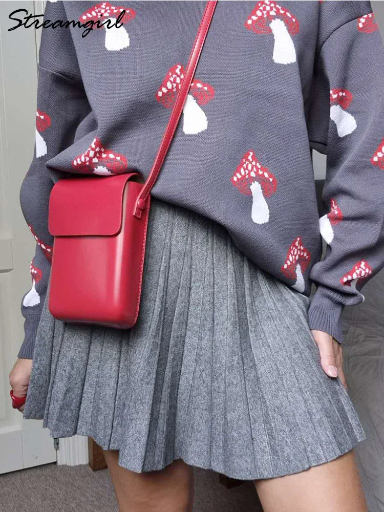 Elegant Knit Pleated Mini Skirt for Women