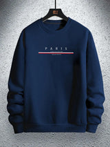 Paris Print Relaxed Fit Pullover – Premium Cotton Casual O-Neck Hoodie