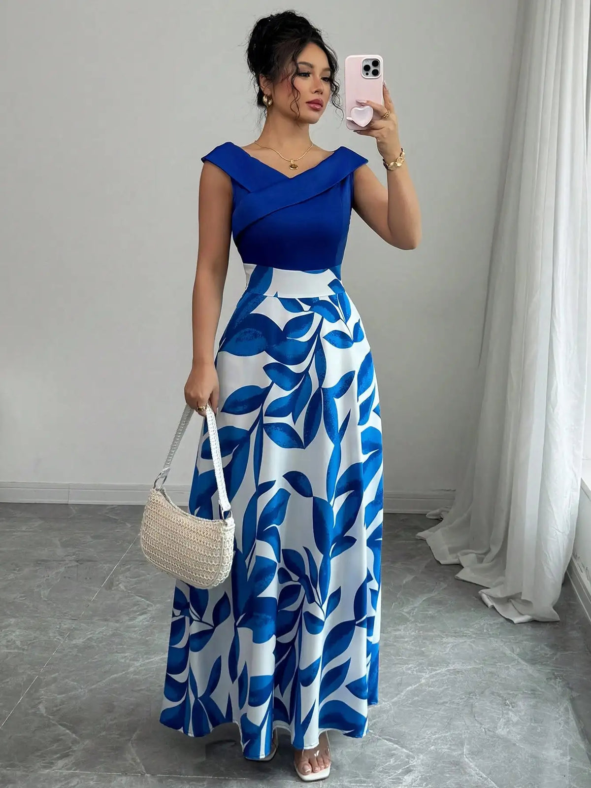 Floral Asymmetric Maxi Dress
