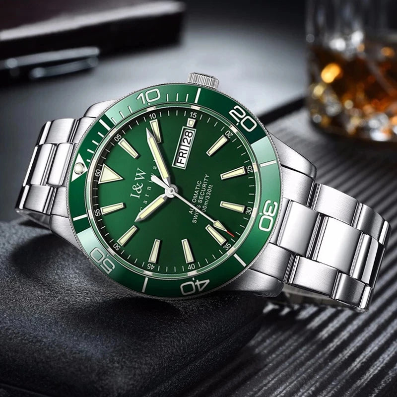 CARNIVAL Dive Watch Luxury Stainless Steel Sport Automatic Mechanical Wristwatch 100M Waterproof NH36 Clock for Men Reloj Hombre