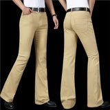 Men's Mid-Rise Flare Jeans | Slim Fit Denim Trousers