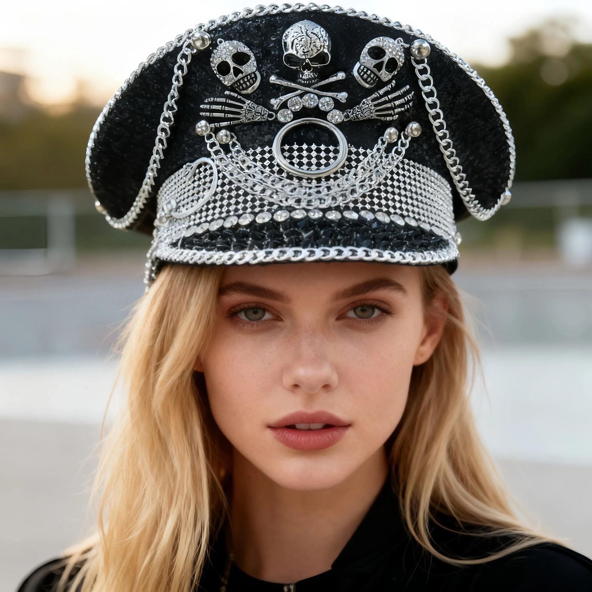 Rhinestone Captain Hat | Festival & Masquerade Cap