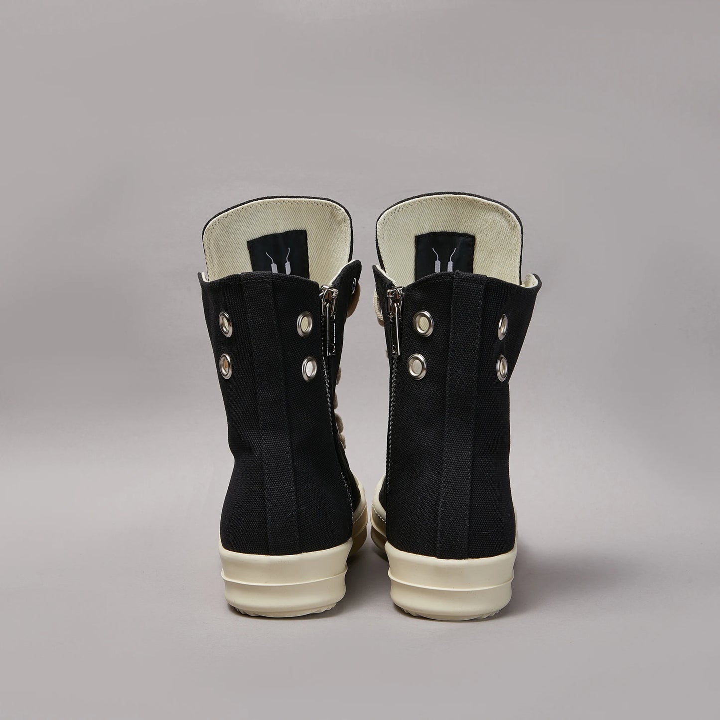 Brand Men Shoe Casual High Top Women Sneaker Quality Black Ankle Boot Designer Leather Zipper Metal Hole Luxury Laces Flat Shoe