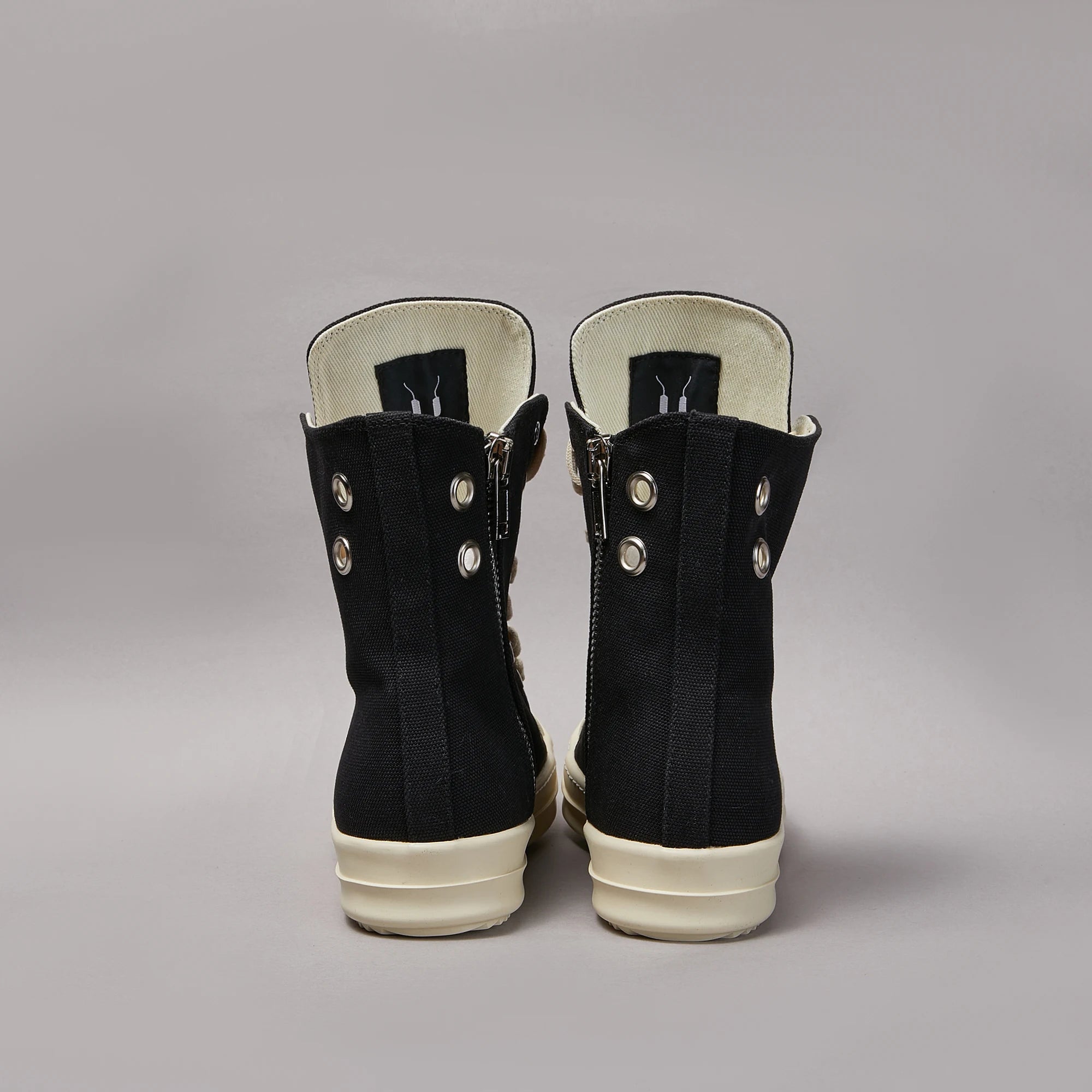 Brand Men Shoe Casual High Top Women Sneaker Quality Black Ankle Boot Designer Leather Zipper Metal Hole Luxury Laces Flat Shoe