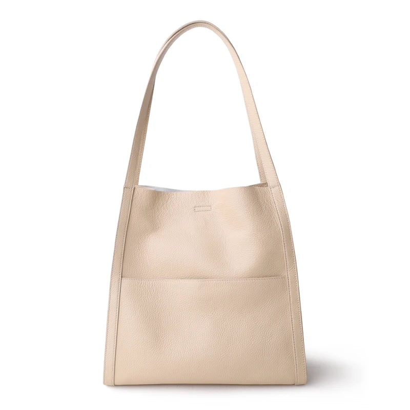 2025 New Women Bag Female Luxury Fashion Shoulder Bags Lady Soft 100% Cowhide Genuine Leather Niche Design Tote Bucket Handbag