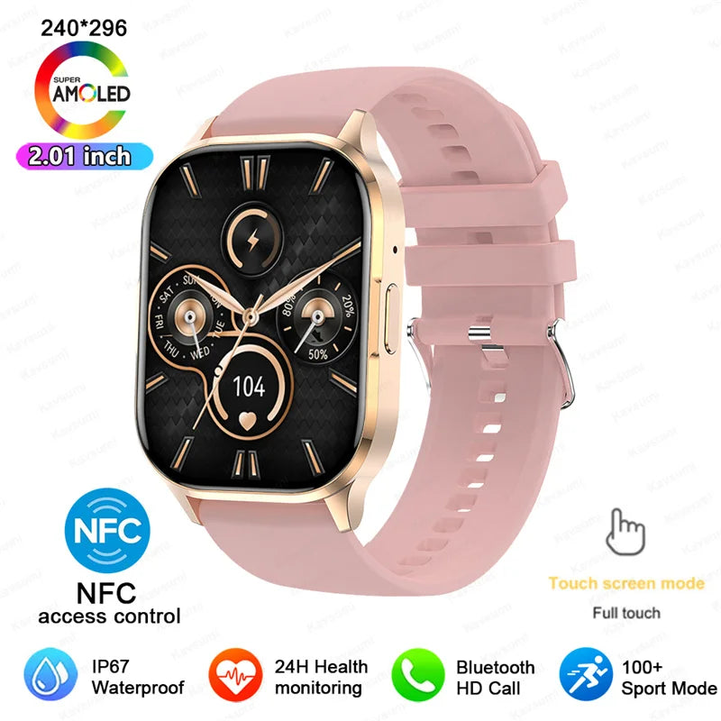 GUHUAVMI AMOLED Smartwatch – Bluetooth Call & Health Tracker