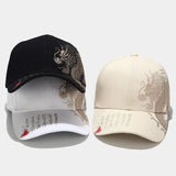 Unisex Cotton Dragon Print Baseball Cap