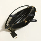 2026 Spring New Luxury Brand Women Shoulder Bags Split Leather Black Handbags Women Fashion Gold Buckle Underarm Bags