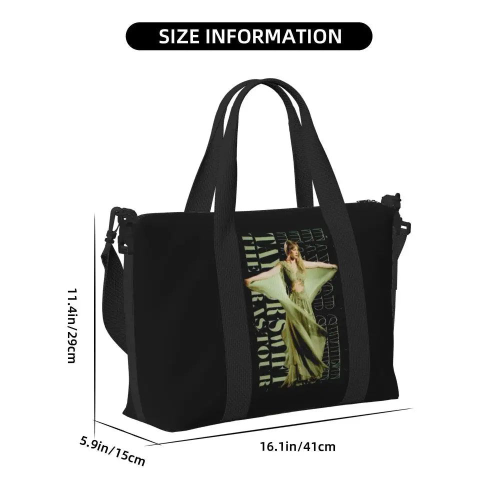 Custom The Eras Tour 1989 Taylor's Swift's American Pop Singer Tote Bag Women Large Capacity Beach Gym Travel Bags