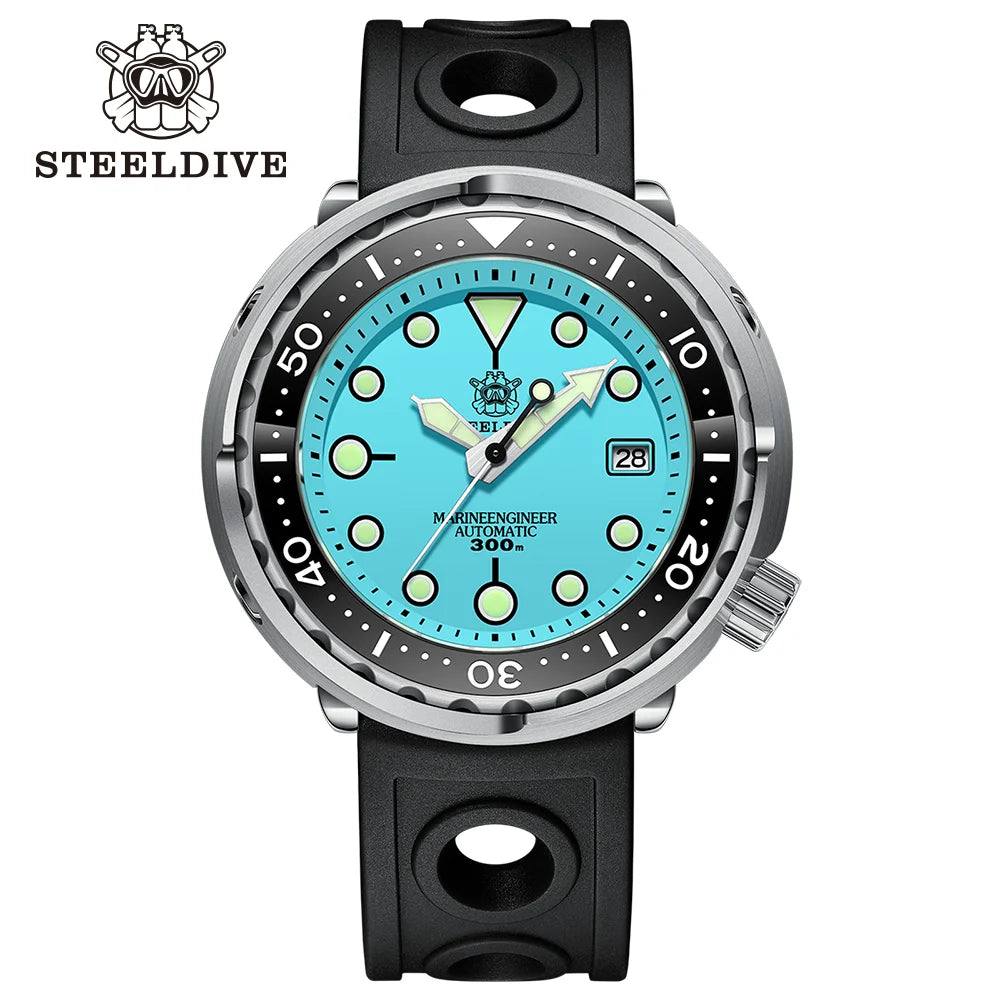 STEELDIVE SD1975 Luxury Auto Watches Men Dive Watch 300m Waterproof C3 Luminous Clock Sapphire Mirror NH35 Mechanical Wristwatch