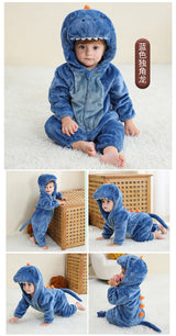 Animal Theme Flannel Baby Romper