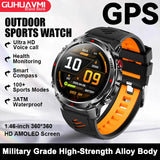 2026 New Military Bluetooth Call Smart Watch Built-in GPS Compass Barometric Altimeter 10ATM Waterproof Sports Smartwatches Men