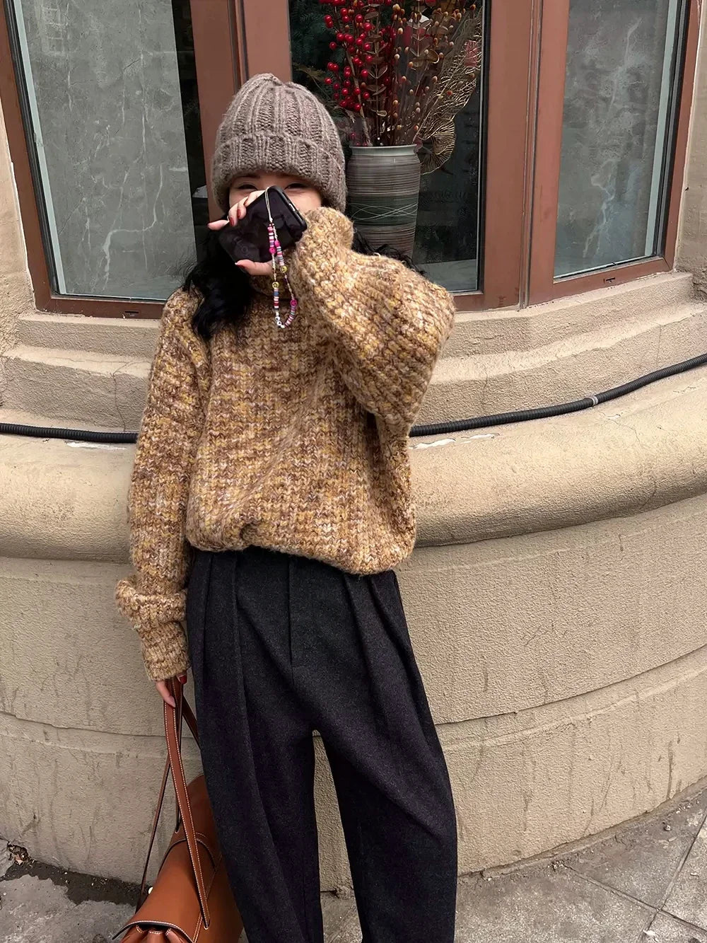 Women's High-Waist Ankle Pants with Pockets