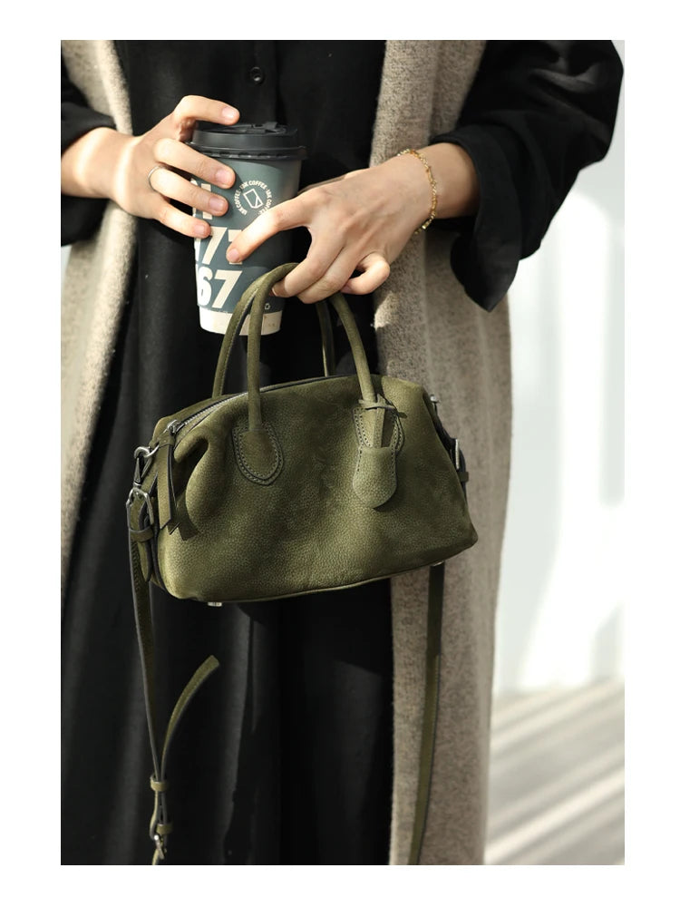Women Genuine Leather Luxury Crossbody Bags With Adjustable And Detachable Shoudler Strap Elegant Soft Handbag