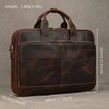 Men Briefcase Genuine Leather Laptop Bag 14 15.6" PC Doctor Lawyer Computer Bag Cowhide Male Briefcase Leather Men Business Bag