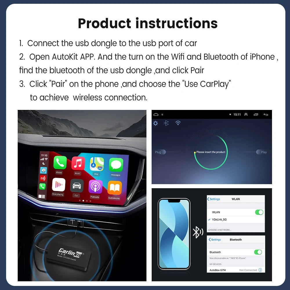 CarlinKit Wireless CarPlay & Android Auto Adapter